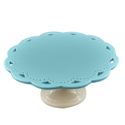ALZATA CERAMICA BIANCA E CELESTE MEDIA