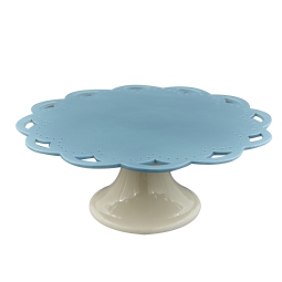 ALZATA CERAMICA BIANCA E CELESTE GRANDE