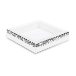 SVUOTATASCHE 20X20H4CM   RICAMO SPUTT.ARGENTO