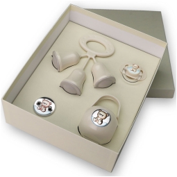 SET NASCITA 4PZ ORSETTO  CELESTE GIFTBOX