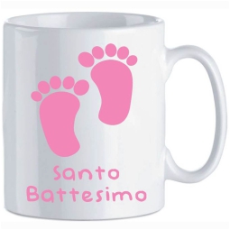 TAZZA MUG BOX SANTO      BATTESIMO ROSA