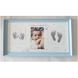 PORTAFOTO IMPRONTE 39X22 CM AZZURRO BABYIMPRONTA