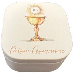 LATTINA STAMPATA 10PZ    BIANCA COMUNIONE