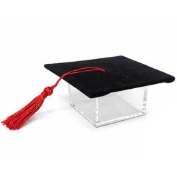 SCATOLA PLEX TRASP.NERO  CAPPELLO 12PZ LAUREA