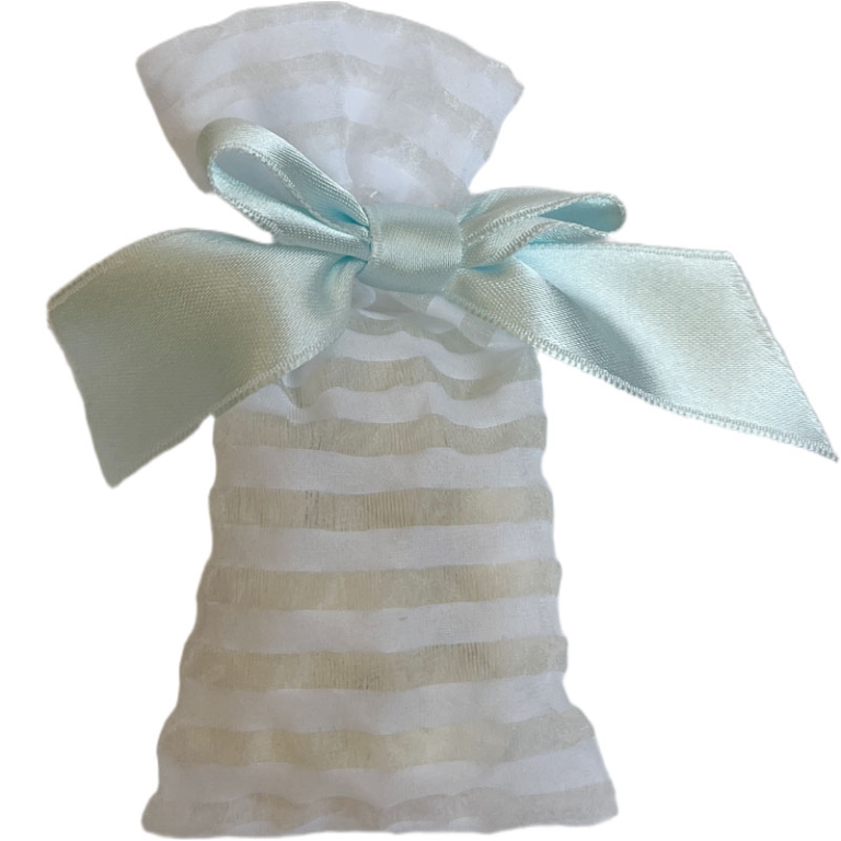 SACCHETTO TUBETTO 10PZ   RIGHE ORIZZONTALI BIANCO