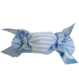 SACCHETTO CARAMELLA 10PZ  RIGHE BIANCHE/AZZURRE