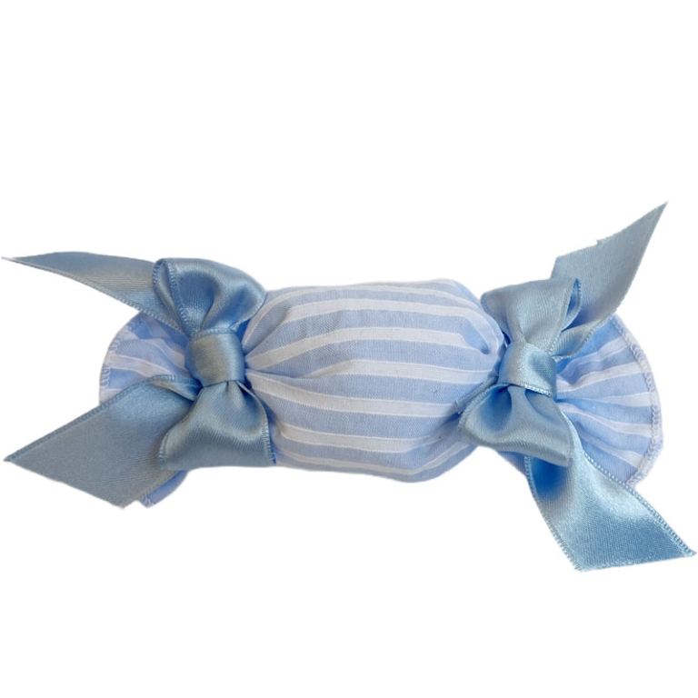 SACCHETTO CARAMELLA 10PZ  RIGHE BIANCHE/AZZURRE