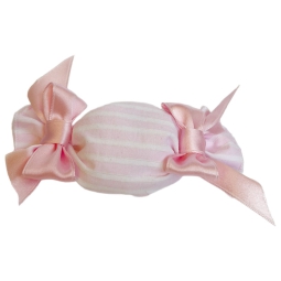 SACCHETTO CARAMELLA 10PZ  RIGHE BIANCHE/ROSA