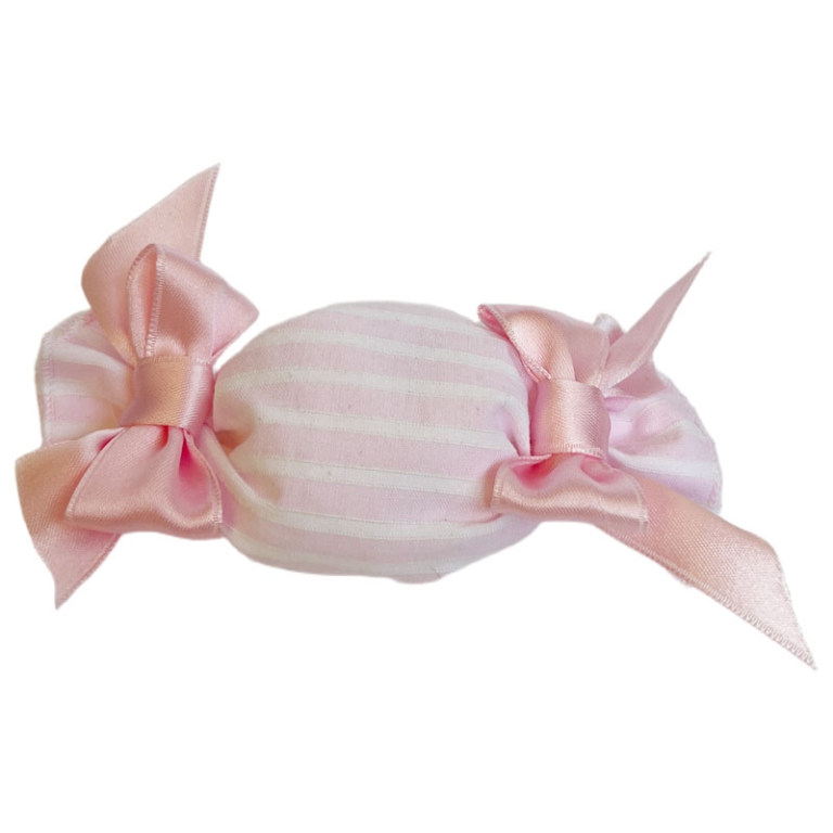 SACCHETTO CARAMELLA 10PZ  RIGHE BIANCHE/ROSA