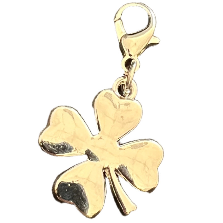 CIONDOLO QUADRIFOGLIO    12PZ ARGENTATO