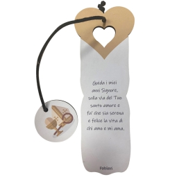SEGNALIBRO CUORE 6PZ 5,5X15CM COMUNIONE CRESIMA