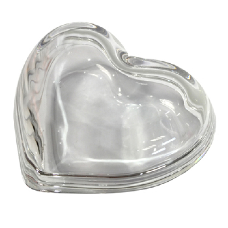 SCATOLA CUORE 12X9H5CM   VETRO TRASPARENTE