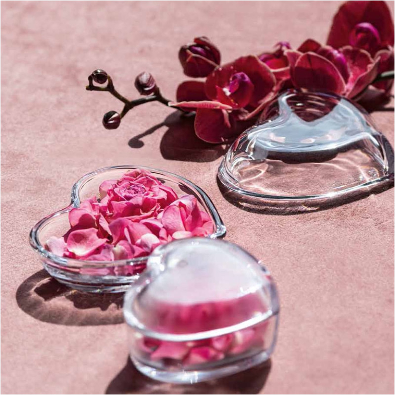 SCATOLA CUORE 8,4X7,5X4,5CM VETRO TRASPARENTE 2