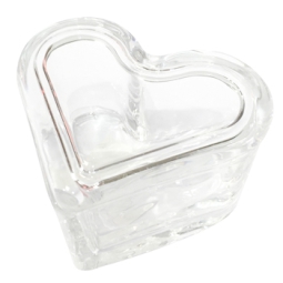SCATOLA VETRO 9X7,5H6CM  TRASPARENTE CUORE