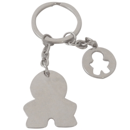 PORTACHIAVI BIMBO PIENO   CON GETTONE ACCIAIO 10CM