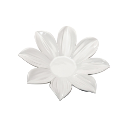 PIATTO FIORE BIANCO D28CM CERAMICA LUCIDA