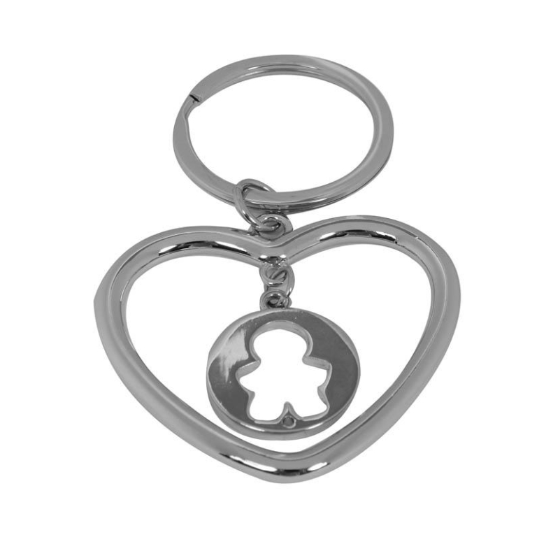 PORTACHIAVI CUORE GETTONE BIMBO 8,5CM
