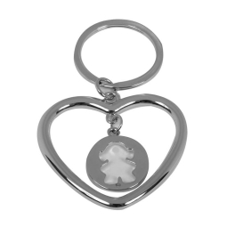 PORTACHIAVI CUORE GETTONE BIMBA 8,5CM
