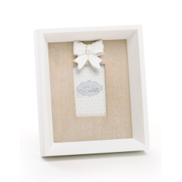 CORNICE 15,5H13CM LEGNO  BEIGE CON FIOCCO