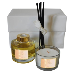 DIFFUSORE 150ML CON STICK+CANDELA ROSE GIFTBOX