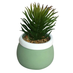 PIANTA GRASSA ARTIF.H15CM VASO VERDE K0072
