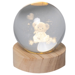 SFERA LUMINOSA D6H8CM ORSETTO BATTERIA