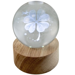 SFERA LUMINOSA D6H8CM QUADRIFOGLIO BATTERIA