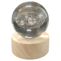 SFERA LUMINOSA D8H10CM    CON PIANETI BATTERIA