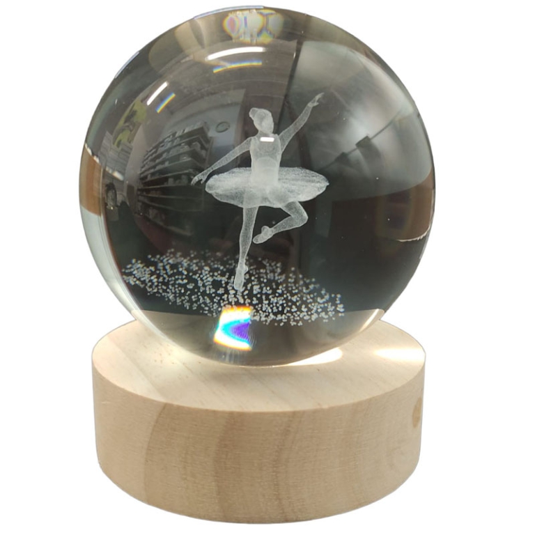 SFERA LUMINOSA D8H10CM   BALLERINA BATTERIA