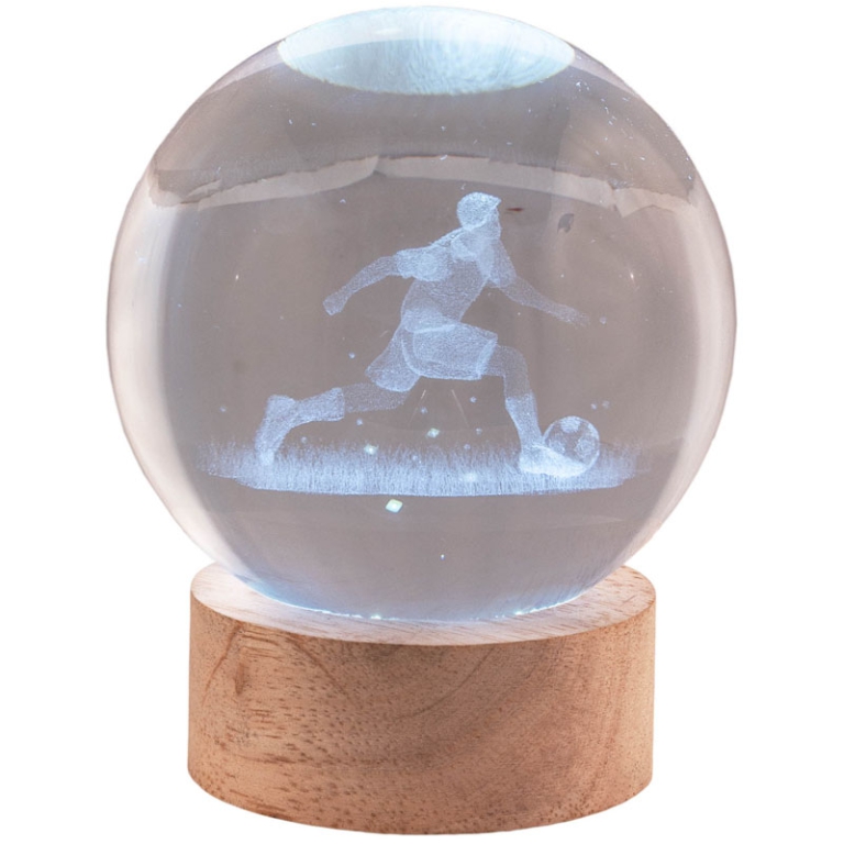LAMPADA GLOBO D8CM CALCIATORE GIFTBOX A BATTERIA