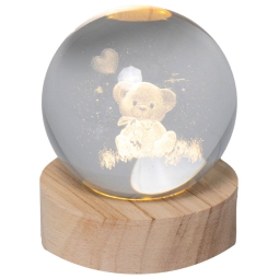 SFERA LUMINOSA D8H10CM ORSETTO BATTERIA