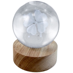 SFERA LUMINOSA D8H10CM QUADRIFOGLIO BATTERIA