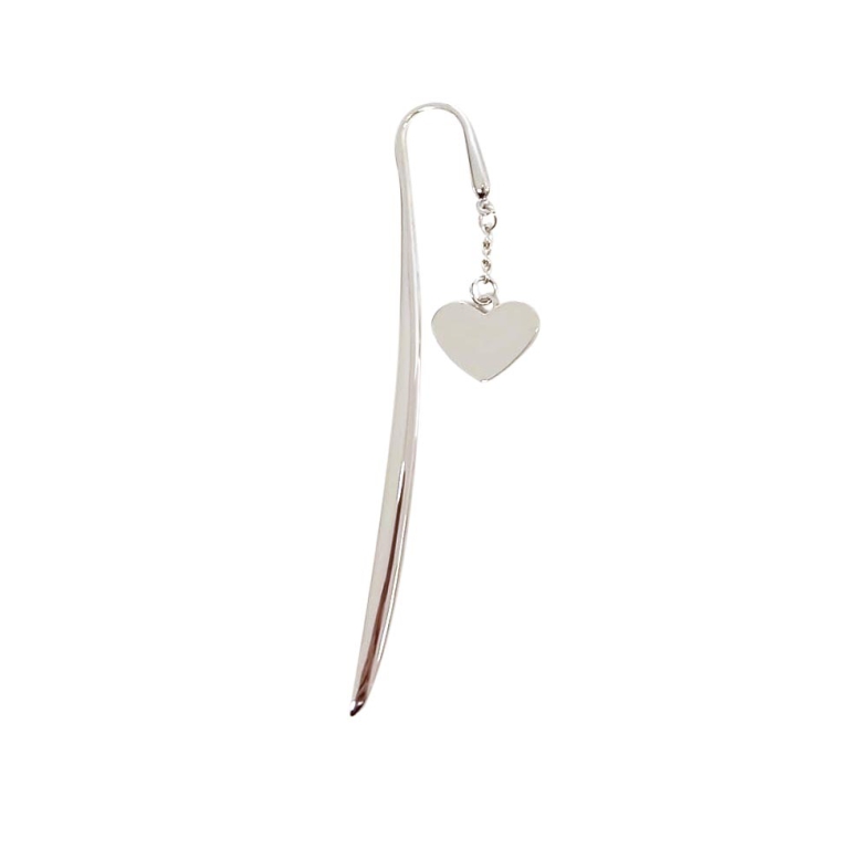 SEGNALIBRO L14CM METALLO ARGENTO CUORE