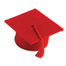 SCATOLA LAUREA 12PZ 7X7CM TOCCO ROSSO CON NAPPA