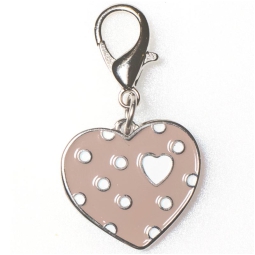 CIONDOLO CUORE BEIGE     4,5CM