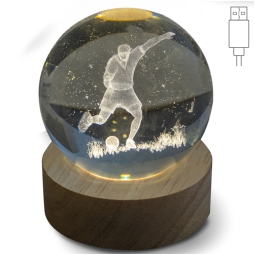 LAMPADA GLOBO CALCIATORE D6CM CON USB E GIFTBOX