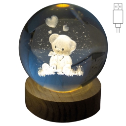 LAMPADA GLOBO ORSETTO D8CM CON USB E GIFTBOX