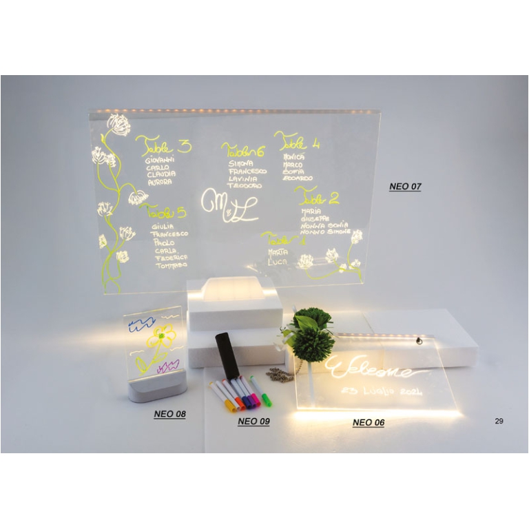 LAVAGNA LED 14,5X11,5CM  SCRIVIBILE CON ACCESSORI