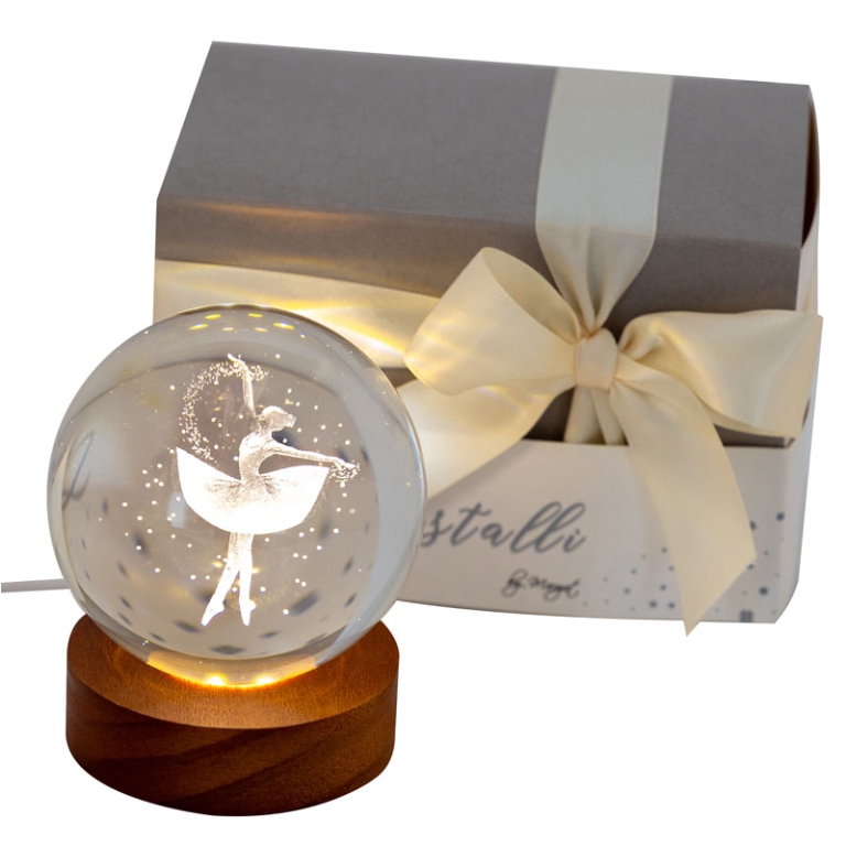 SFERA LUMINOSA D8CM BALLERINA CAVO GIFTBOX