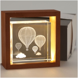 TECA LUMINOSA 11X11X4,5CM MONGOLFIERA CAVO GIFTBOX