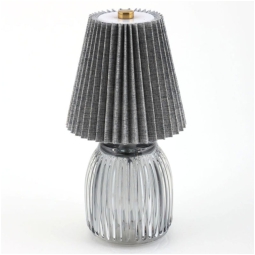 LAMPADA VETRO GRIGIO CON PARALUME H9,5CM