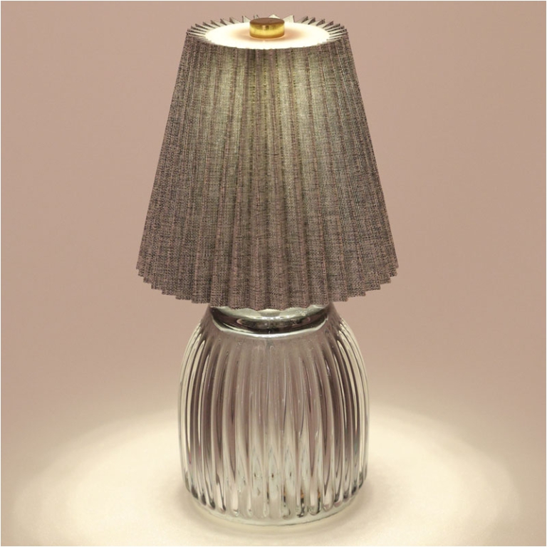 LAMPADA VETRO GRIGIO CON PARALUME H9,5CM 2