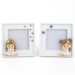 PORTAFOTO APPLICAZIONE 2 PEZZI BALLERINA 15X15CM ASSORTITI