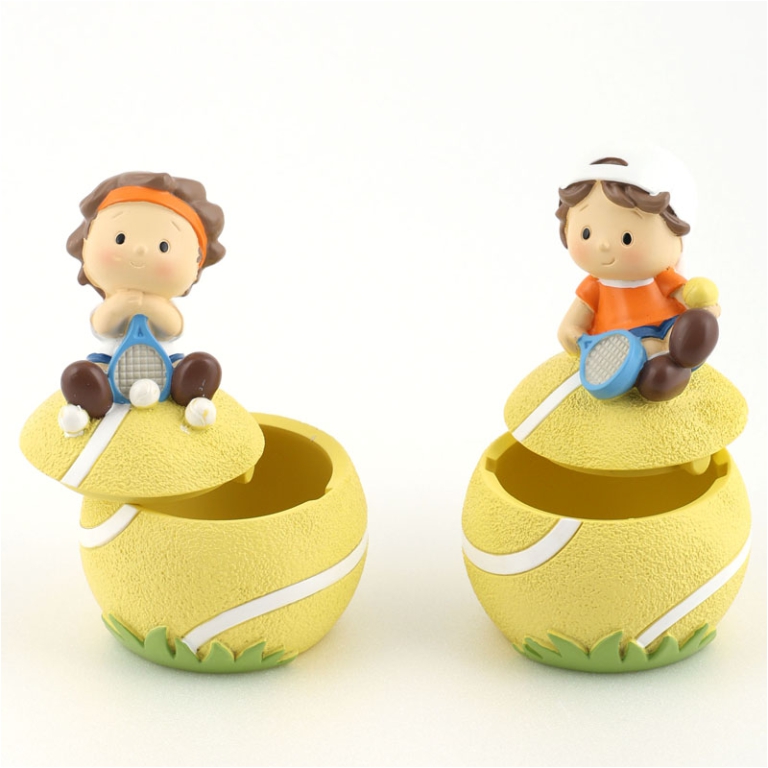 SCATOLINA TENNISTA RESINA 2 PEZZI 6,5X10CM SOGGETTI ASSORTITI 2