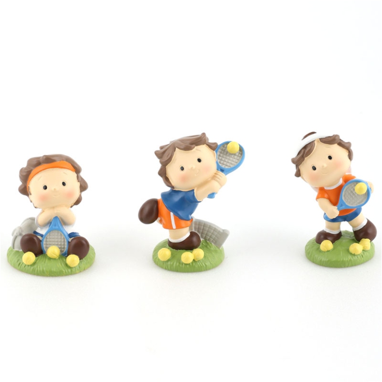 DECORO TENNISTA H6,5CM   6PZ SOGGETTI ASSORTITI