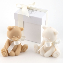 CANDELA ORSO CON FIOCCO  H12CM COLORI ASSORTITI