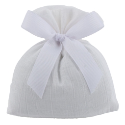 SACCHETTO 11X11CM 10PZ   EFFETTO RIGATO AVORIO