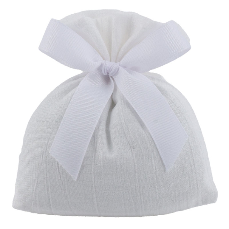 SACCHETTO 11X11CM 10PZ   EFFETTO RIGATO AVORIO