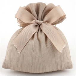 SACCHETTO 11X11CM 10PZ   EFFETTO RIGATO BEIGE