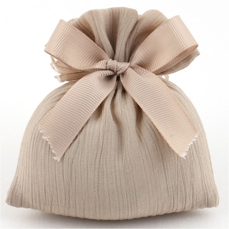 SACCHETTO 11X11CM 10PZ   EFFETTO RIGATO BEIGE